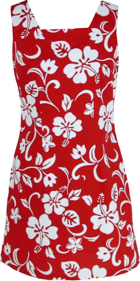 Classic Hibiscus Women's A-Line Hawaiian Short Tank Dress